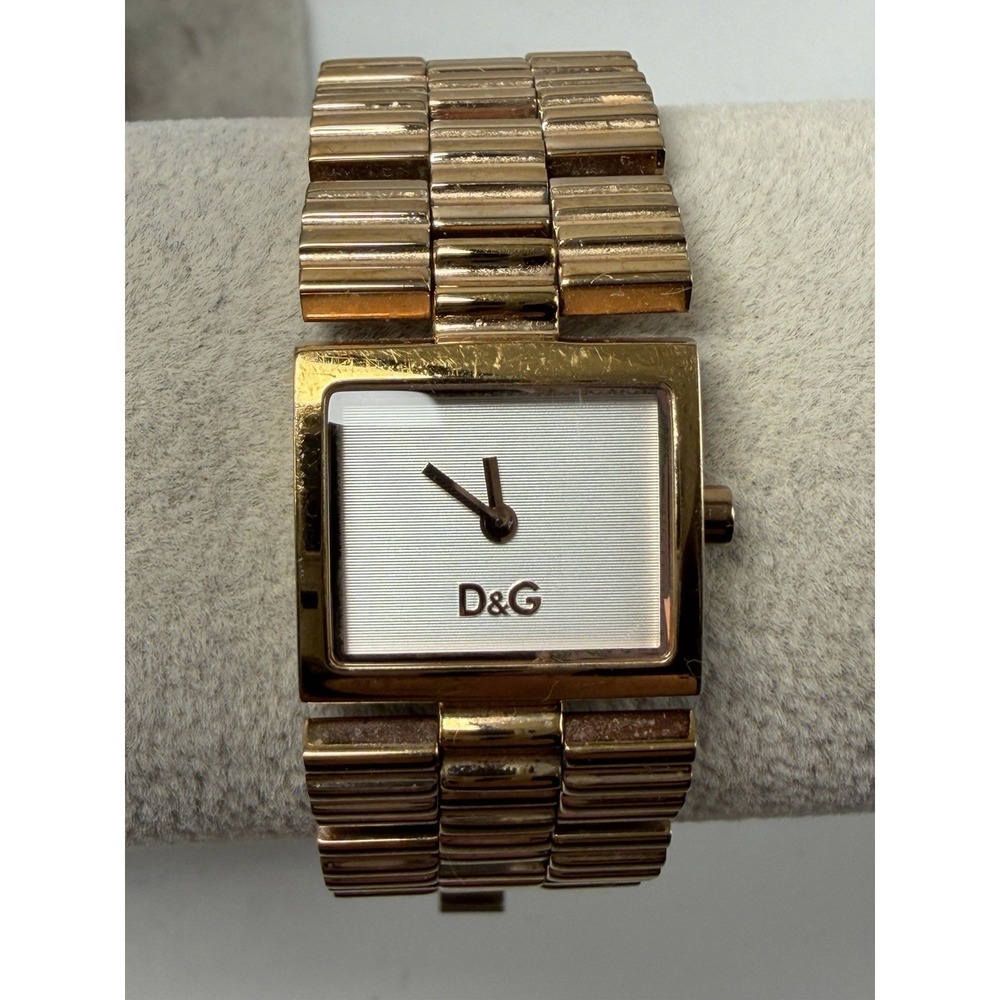 Dolce & Gabbana D&G DW0340 New Battery Ladies Check Watch 22MM 6" Rose Gold Tone